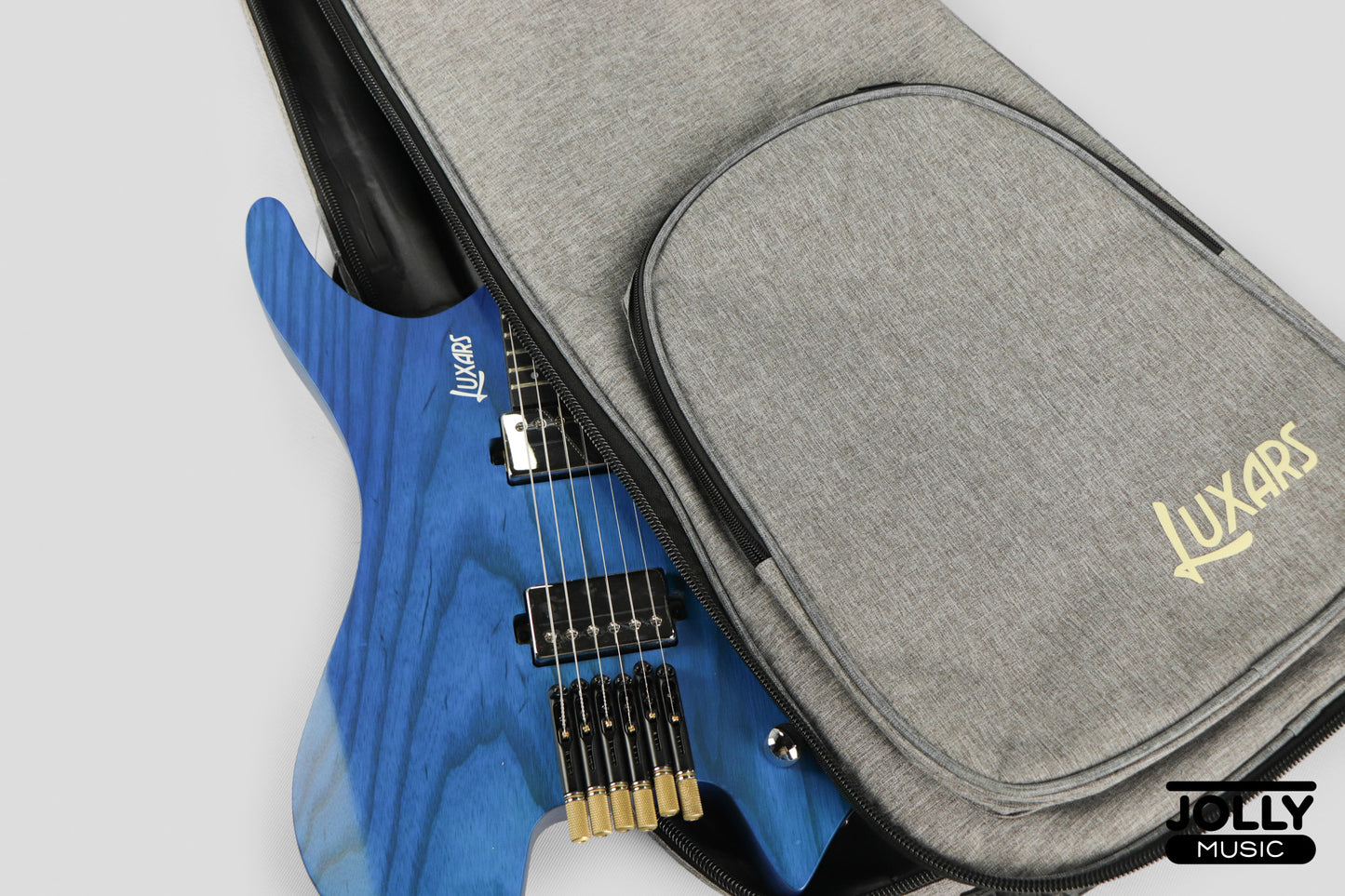 Luxars S-G62 Headless Electric Guitar Basswood Body Rosewood Fretboard - Blue