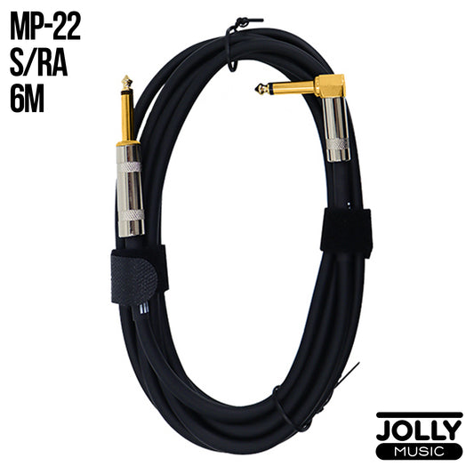Moge MP22 6M Noise Reduction Musical Instrument Audio Cable (Straight to Right Angle) - Black