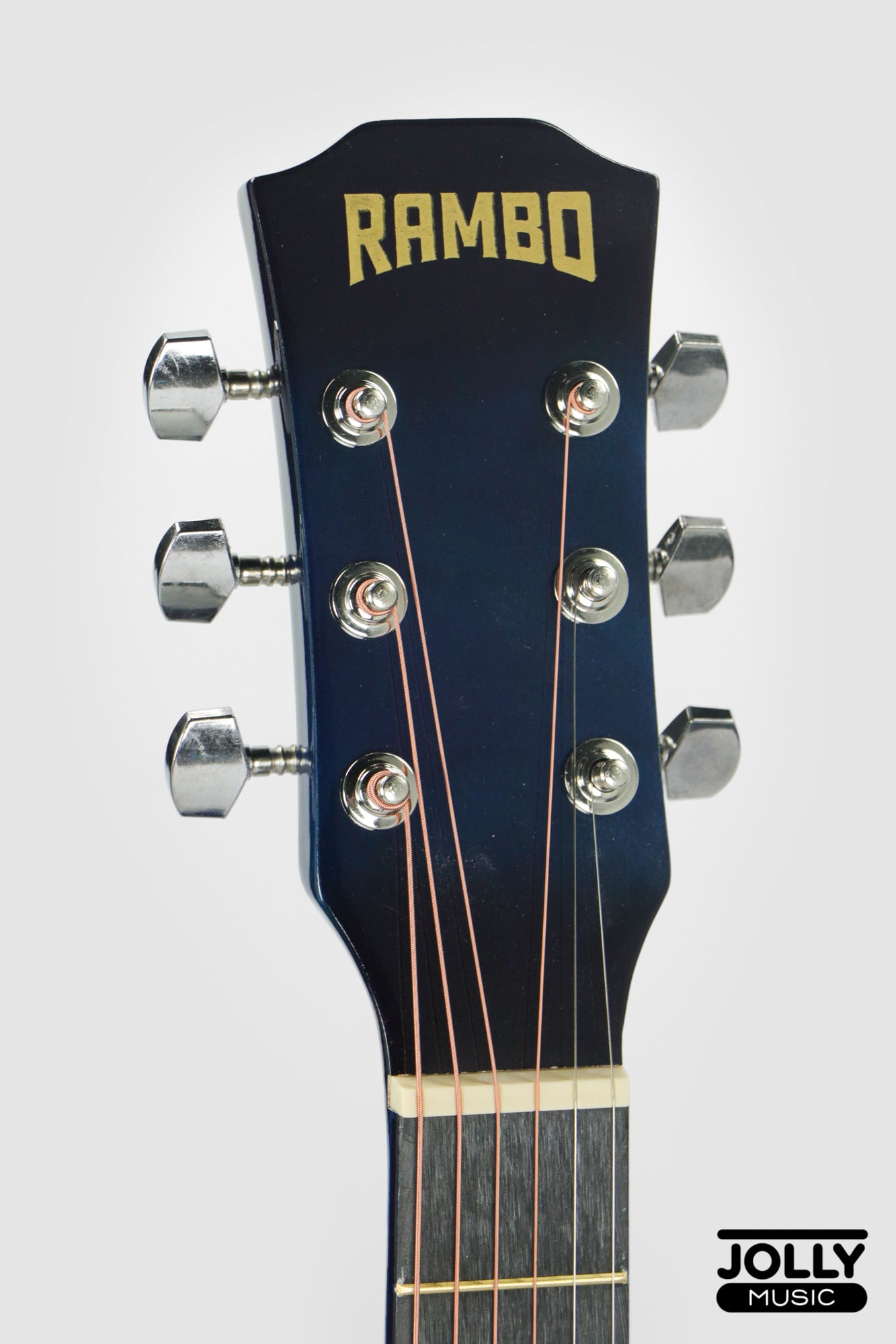 Rambo 38" Guitar K-38LT Truss Rod w/ Case, 3 Picks, Tuner, Capo - Blue Burst