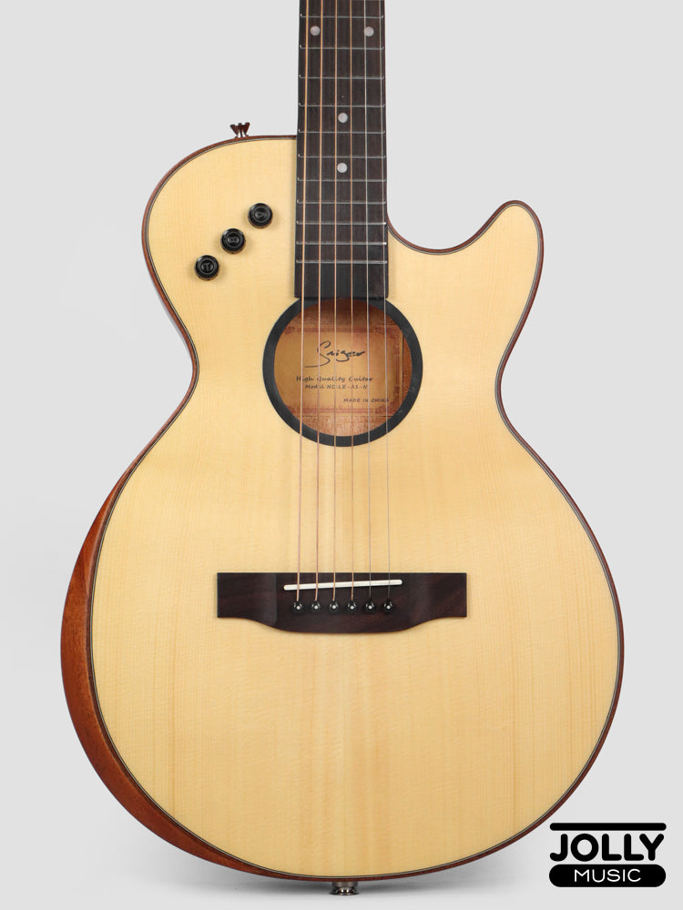 Smiger LE-A1 40-inch Cutaway Solid Top Acoustic-Electric Guitar - Natural