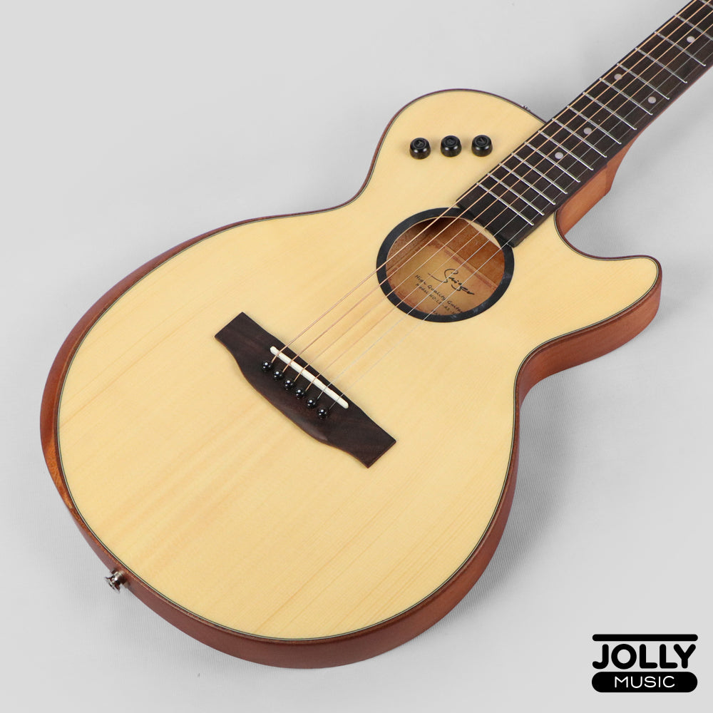 Smiger LE-A1 40-inch Cutaway Solid Top Acoustic-Electric Guitar - Natural