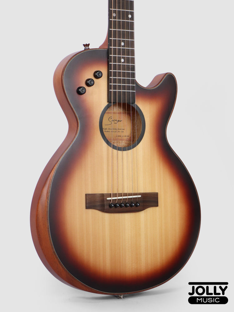 Smiger LE-A1 40-inch Cutaway Solid Top Acoustic-Electric Guitar - Sunburst