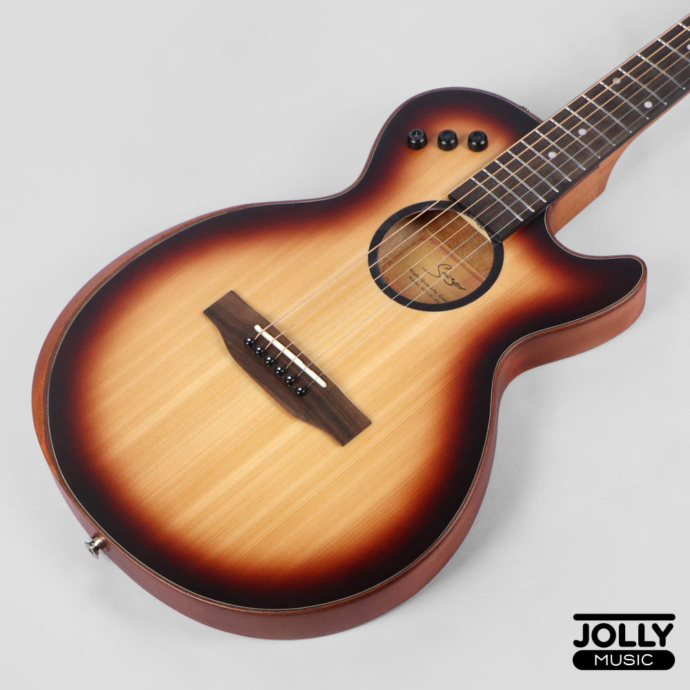 Smiger LE-A1 40-inch Cutaway Solid Top Acoustic-Electric Guitar - Sunburst
