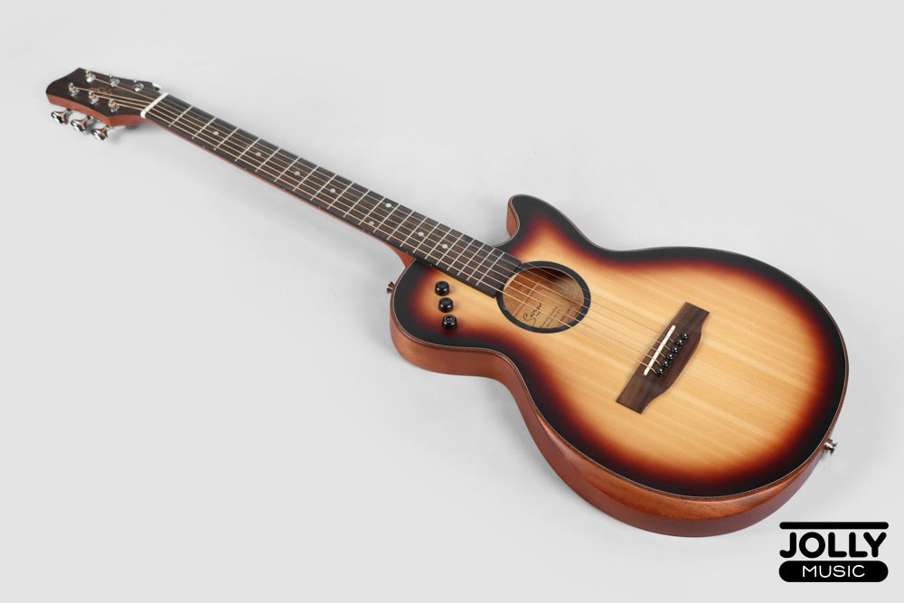Smiger LE-A1 40-inch Cutaway Solid Top Acoustic-Electric Guitar - Sunburst
