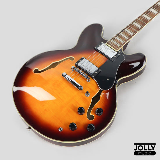 Smiger S-G16 Semi-Hollow Electric Guitar - Sunburst – Jolly Music