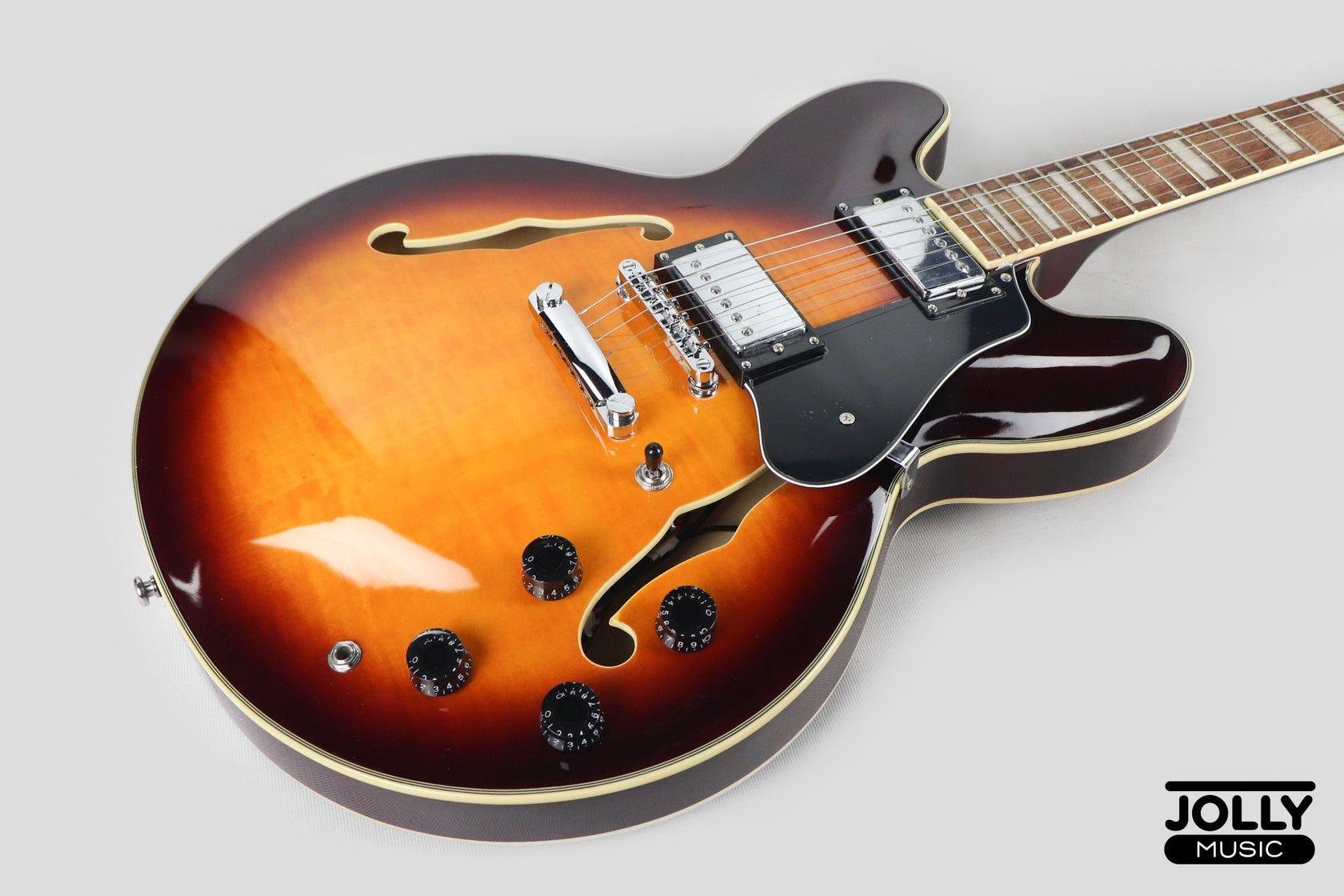 Smiger S-G16 Semi-Hollow Electric Guitar - Sunburst – Jolly Music