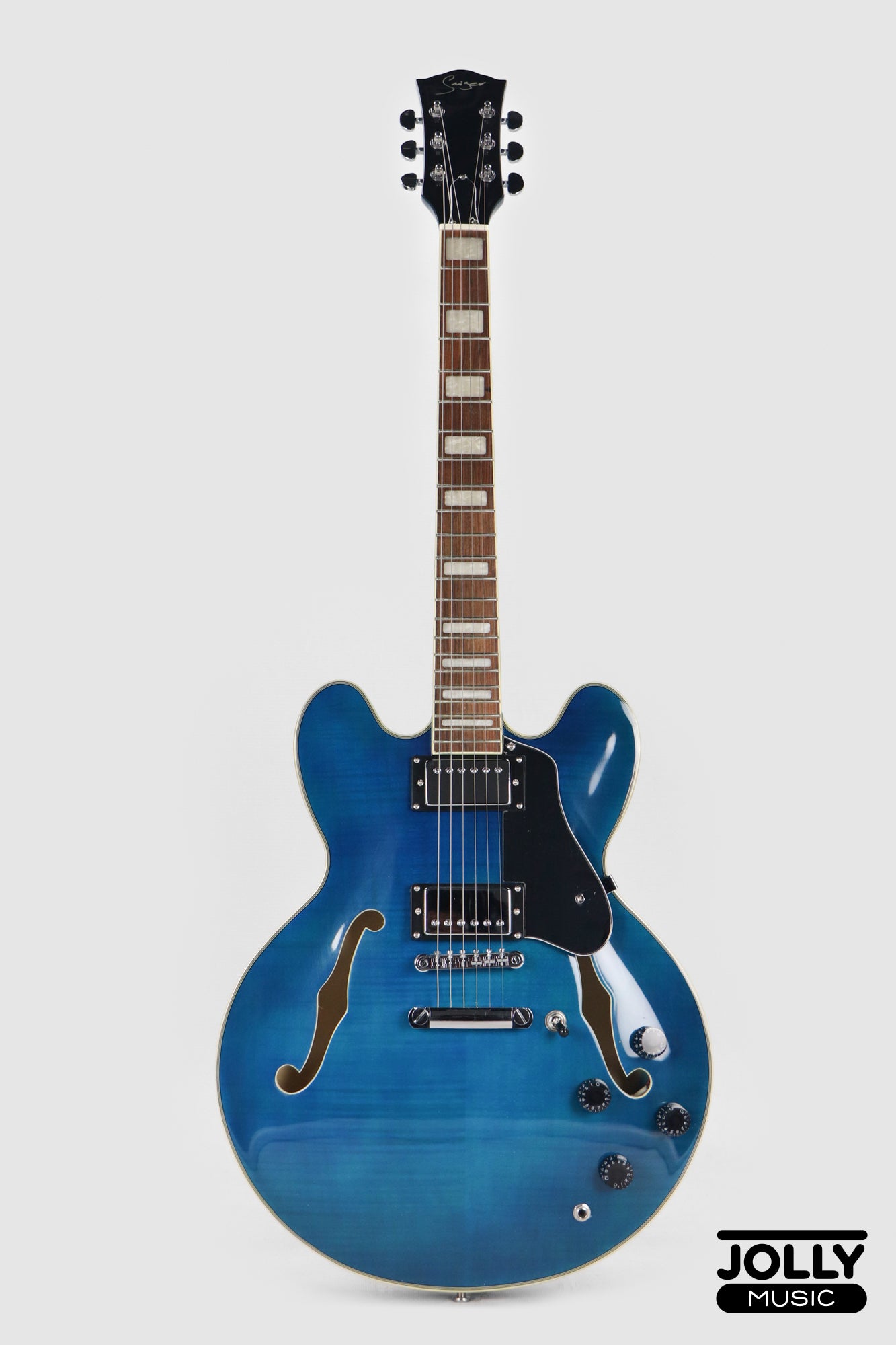 Smiger S-G16 Semi-Hollow Electric Guitar - Transblue