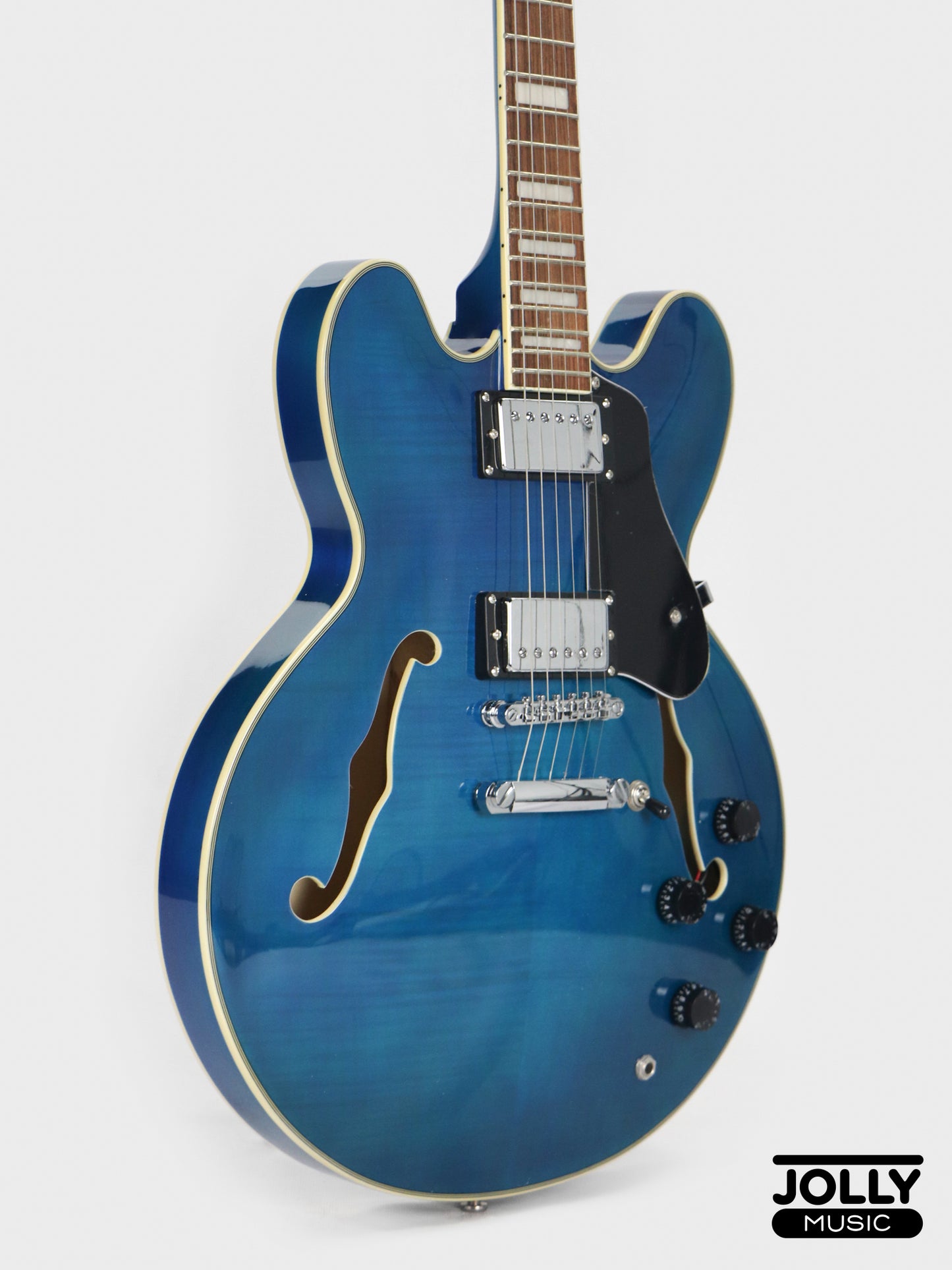 Smiger S-G16 Semi-Hollow Electric Guitar - Transblue