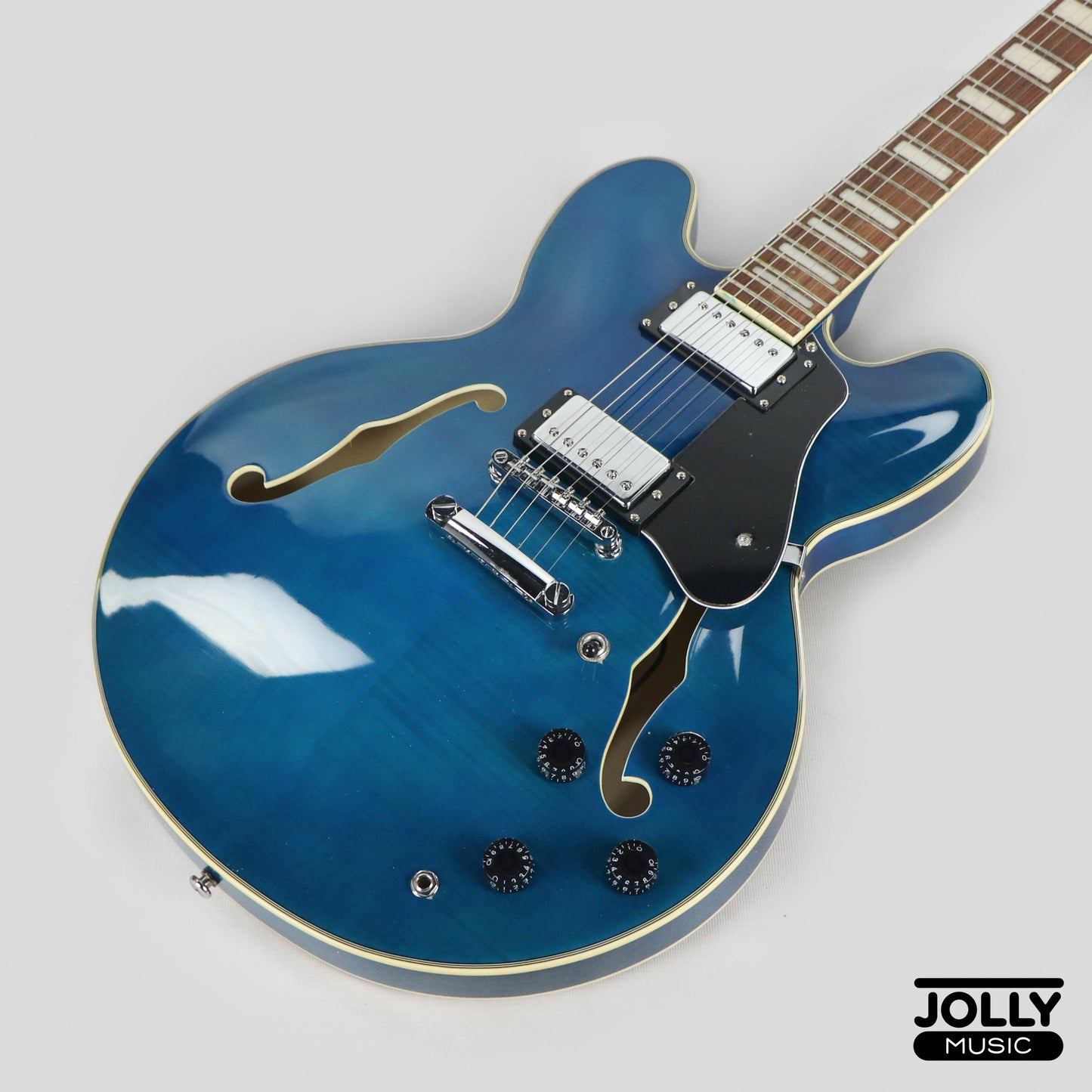 Smiger S-G16 Semi-Hollow Electric Guitar - Transblue