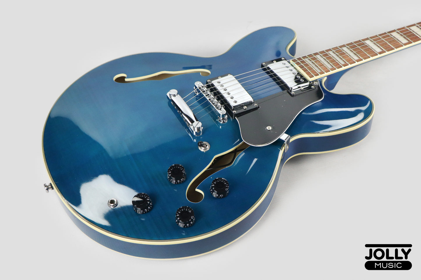 Smiger S-G16 Semi-Hollow Electric Guitar - Transblue