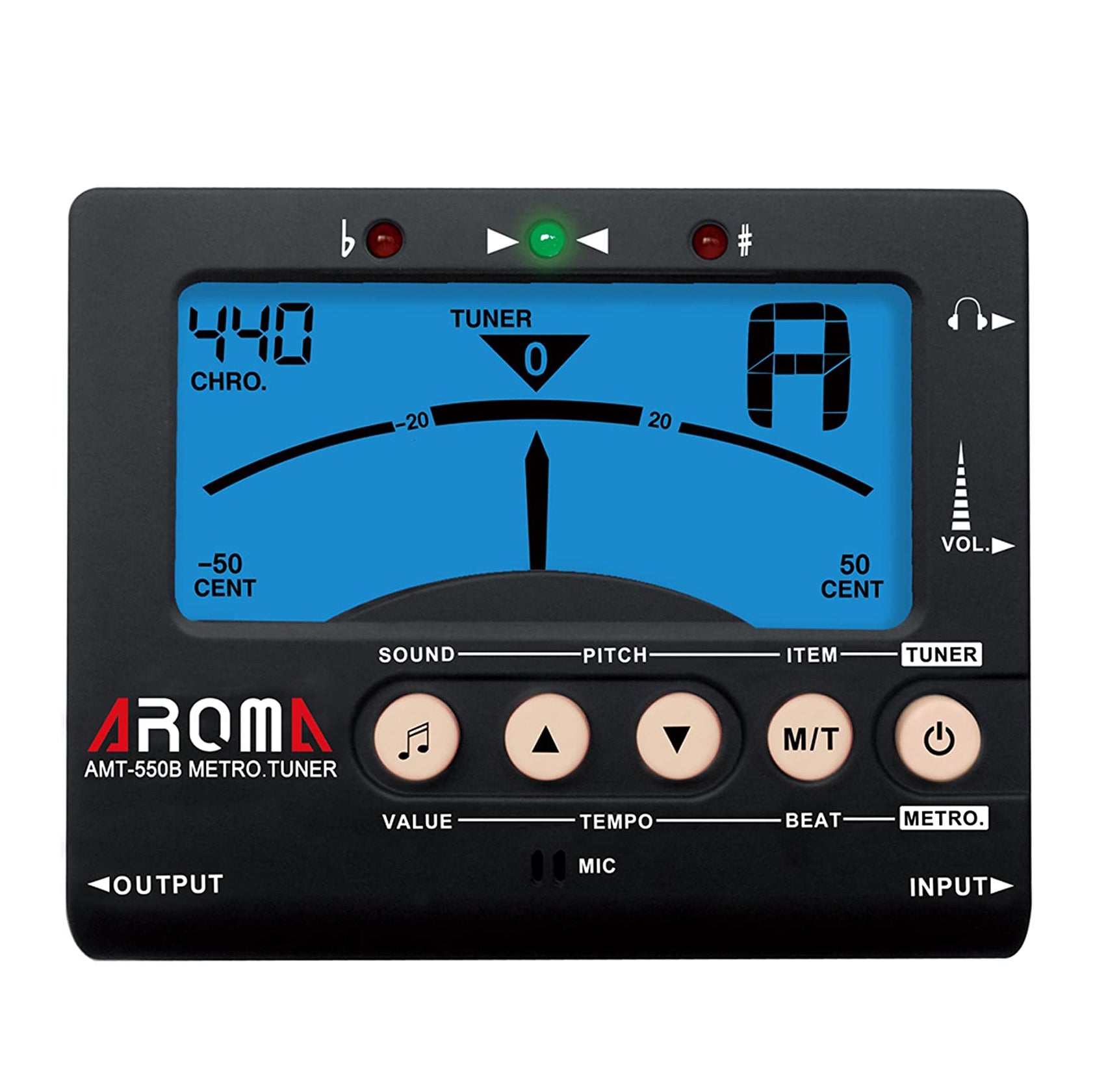 Tuning Meter Aroma AMT-550B Digital Tuner + Metronome for Guitar, Bass & Other Inst ...