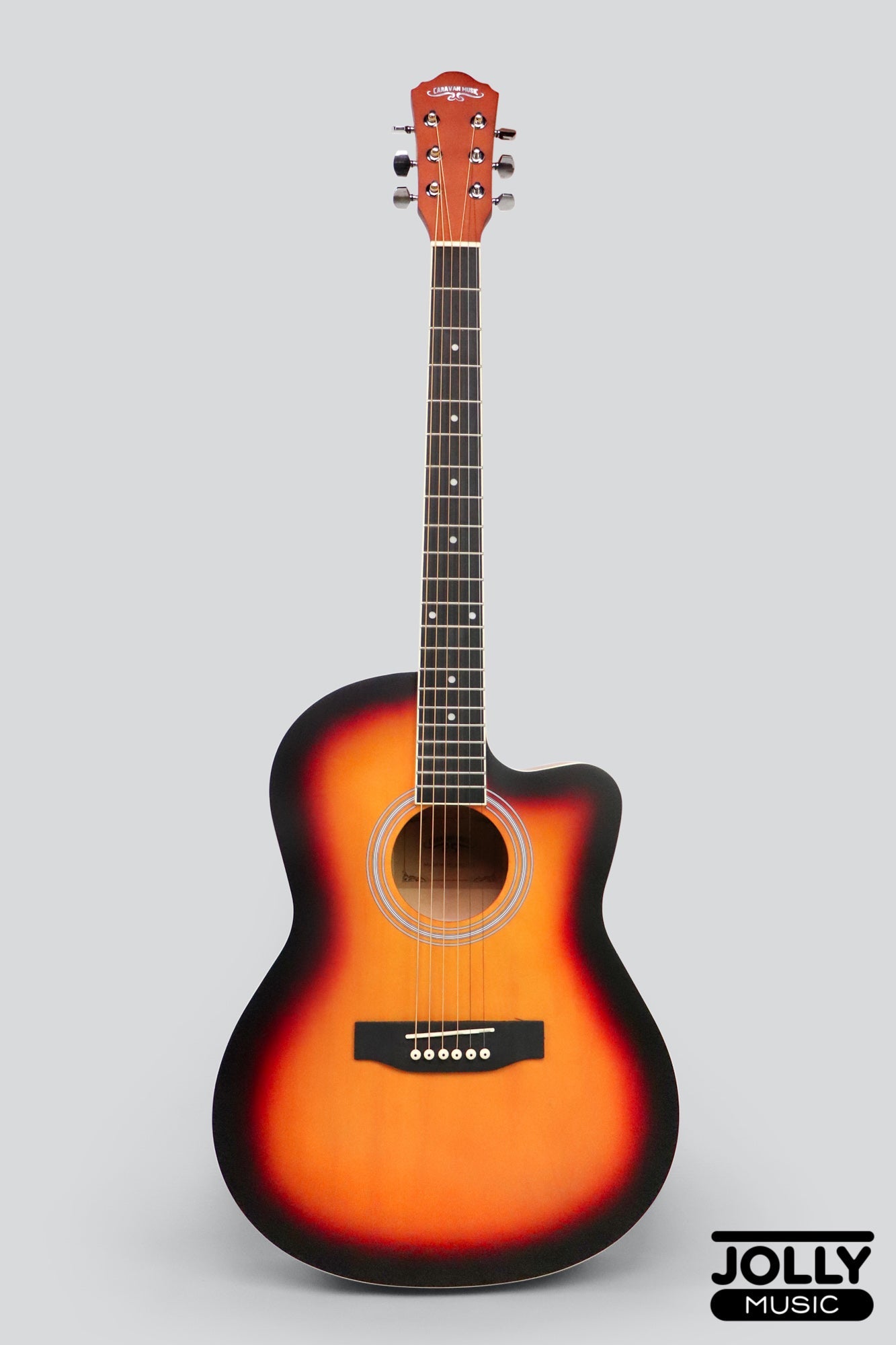 Caravan HS-3911 39" All-Linden Body Acoustic Guitar - 3-Tone Sunburst