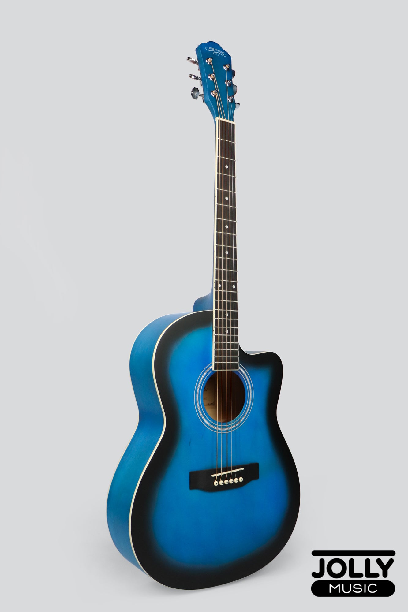 Caravan HS-3911 39" All-Linden Body Acoustic Guitar - Blue Burst