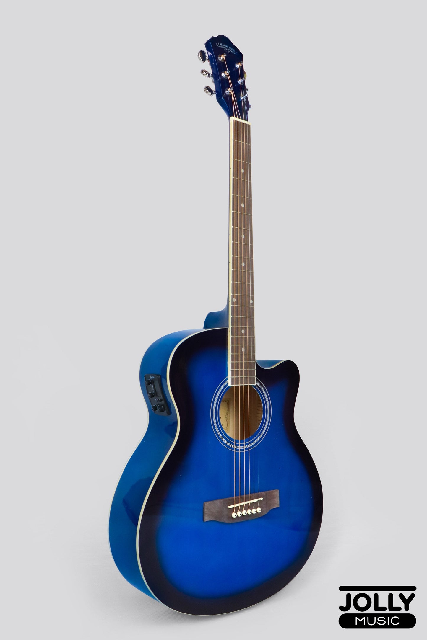 Caravan HS-4010 EQ Acoustic Guitar with FREE Gigbag - Blue Burst
