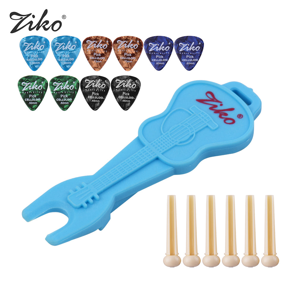 Ziko DG-168 Guitar Picks & Bridge Pin Set w/ Bridge Pin Puller