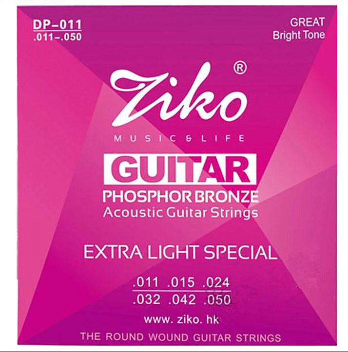 Ziko Acoustic Guitar String Set DP 010 DP 011 DP 012 Jolly Music