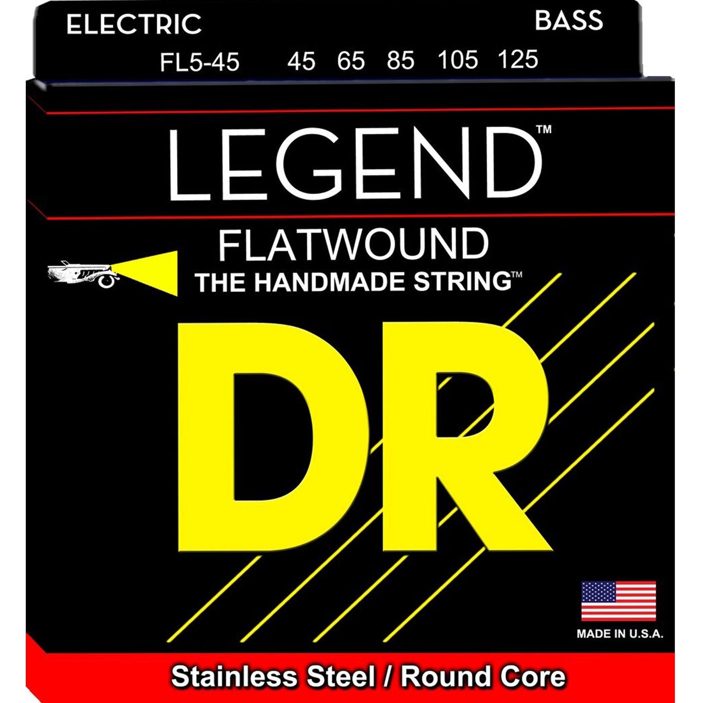 DR FL5-45 Legend 5-String Flatwound Medium Bass Strings 45-125 (45 65 85 105 125)