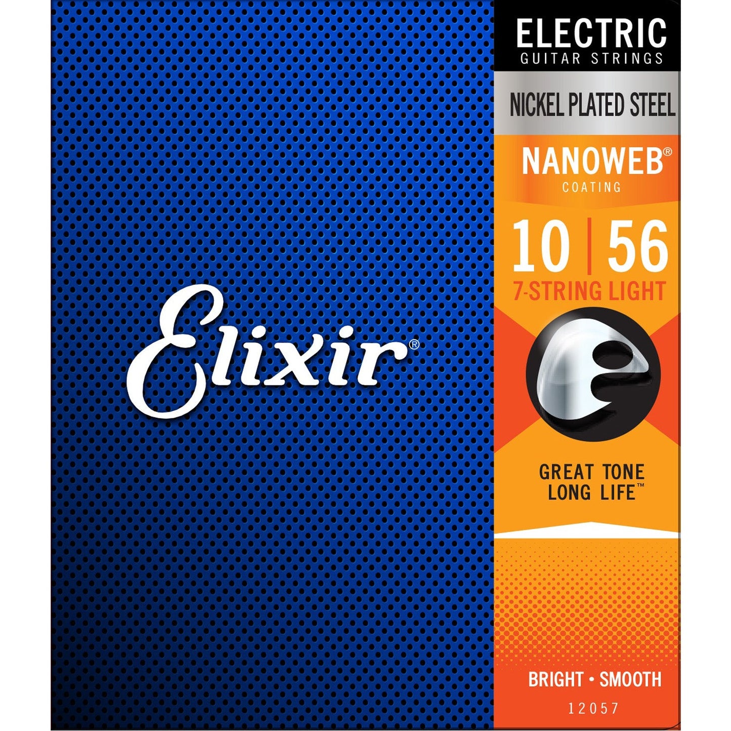 Elixir Electric Nickel Plated Steel Electric Guitar Strings with NANOWEB Coating - 7-String Light (10 13 17 26 36 46 56)