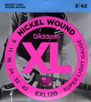 D'Addario EXL Original Authentic Regular Light Gauge Electric Guitar Strings