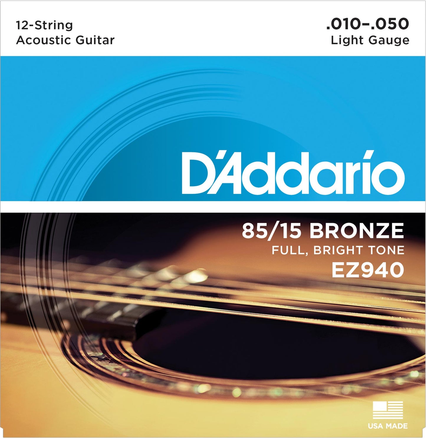 D'addario Original Authentic 85/15 Bronze Acoustic Guitar Strings