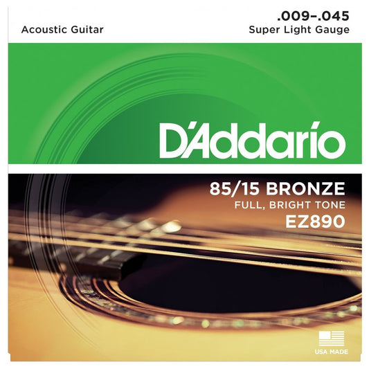 D'addario Original Authentic 85/15 Bronze Acoustic Guitar Strings