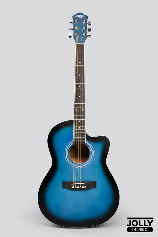 Caravan HS-3911 39" All-Linden Body Acoustic Guitar - Blue Burst