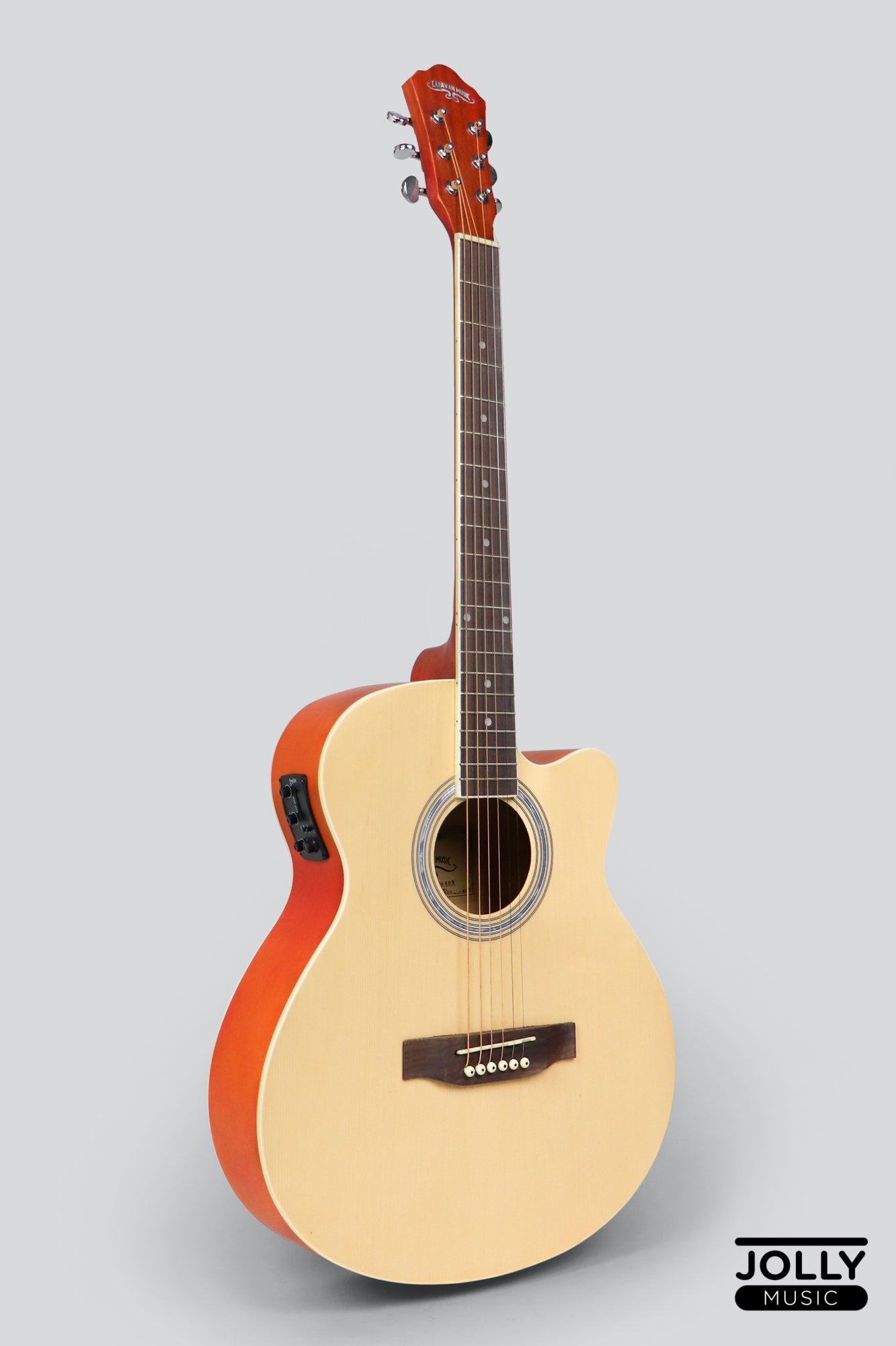 Caravan HS-4010 EQ Acoustic Guitar with FREE Gigbag - Natural