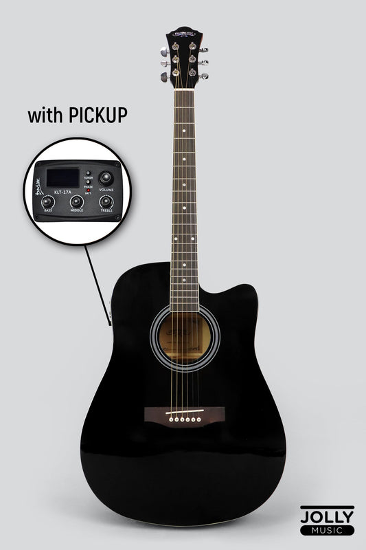 Caravan HS-4111 EQ Acoustic Electric Guitar - Black