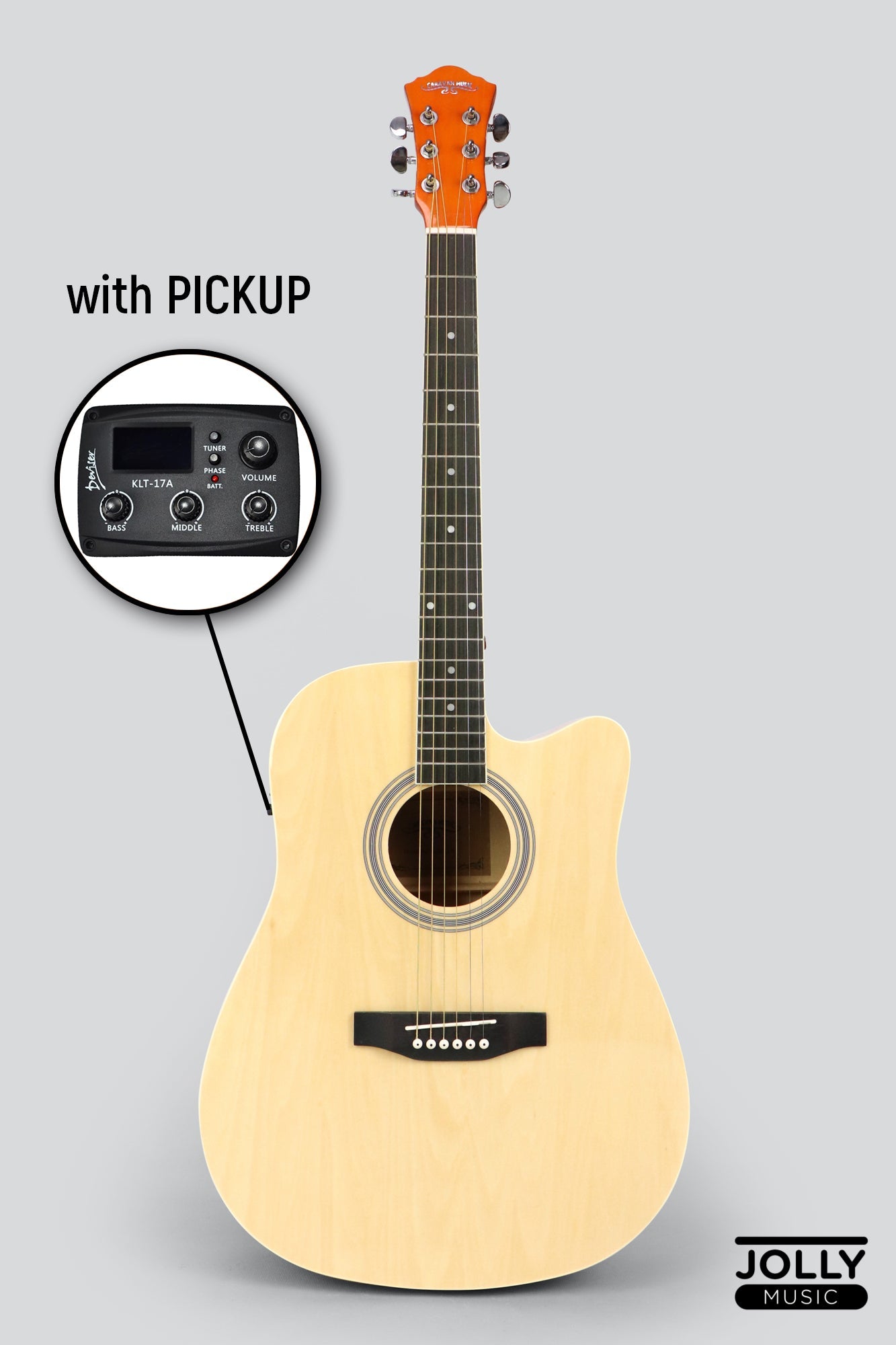 Caravan HS-4111 EQ Acoustic Electric Guitar - Natural
