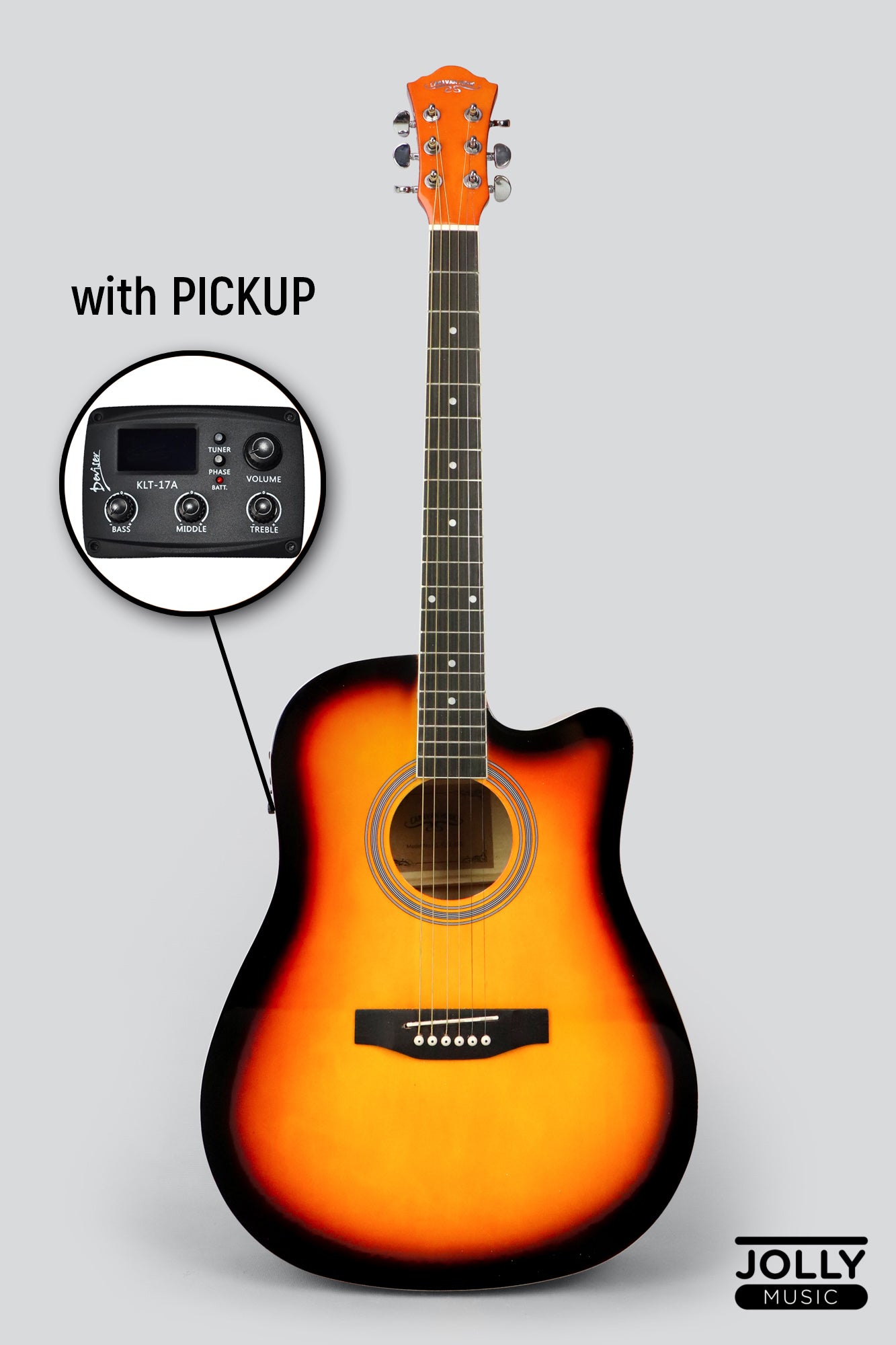 Caravan HS-4111 EQ Acoustic Electric Guitar - Sunburst