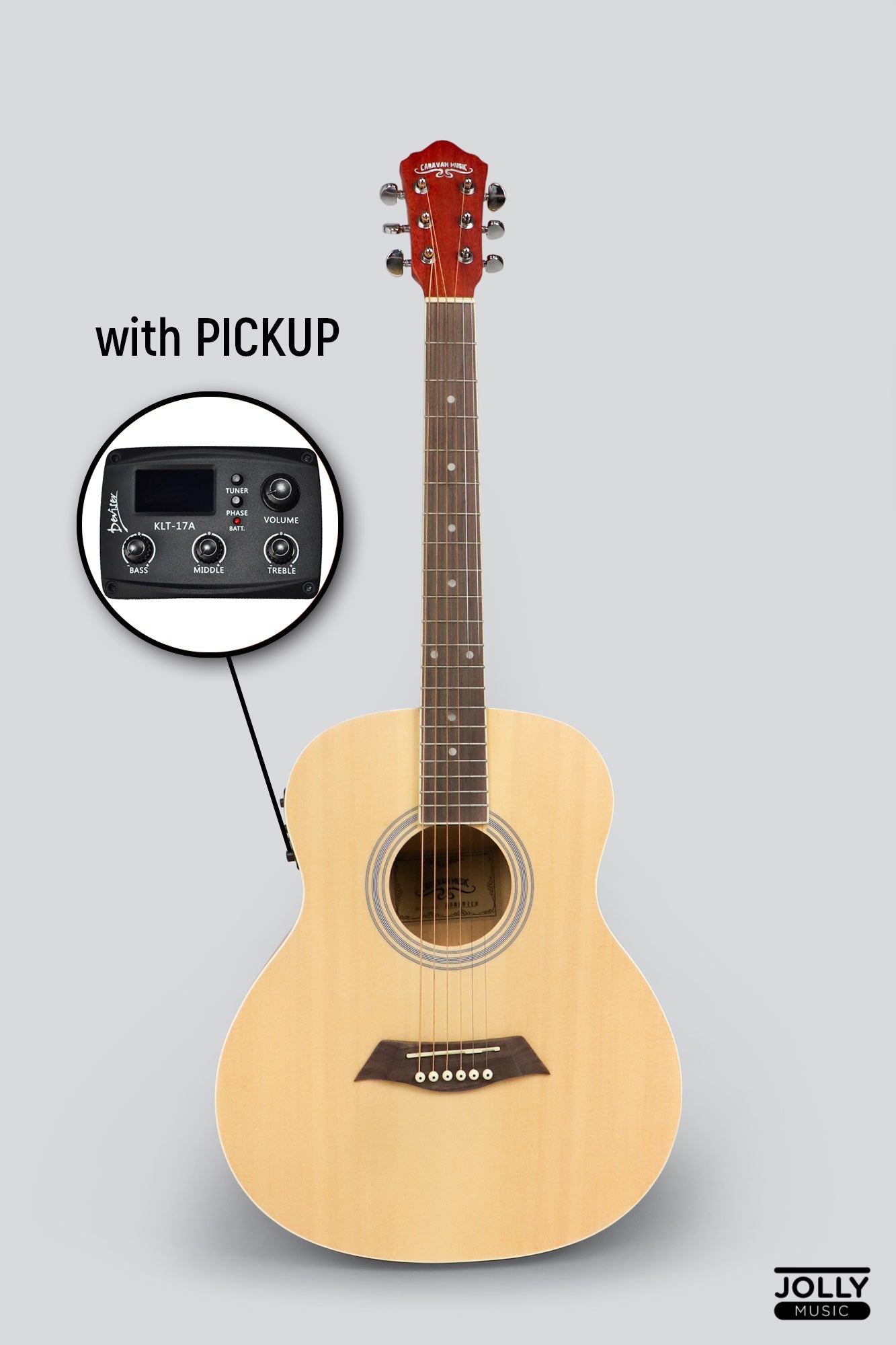Caravan HS-MINI 1 EQ Travel Baby GS Acoustic Electric Guitar with FREE Gigbag