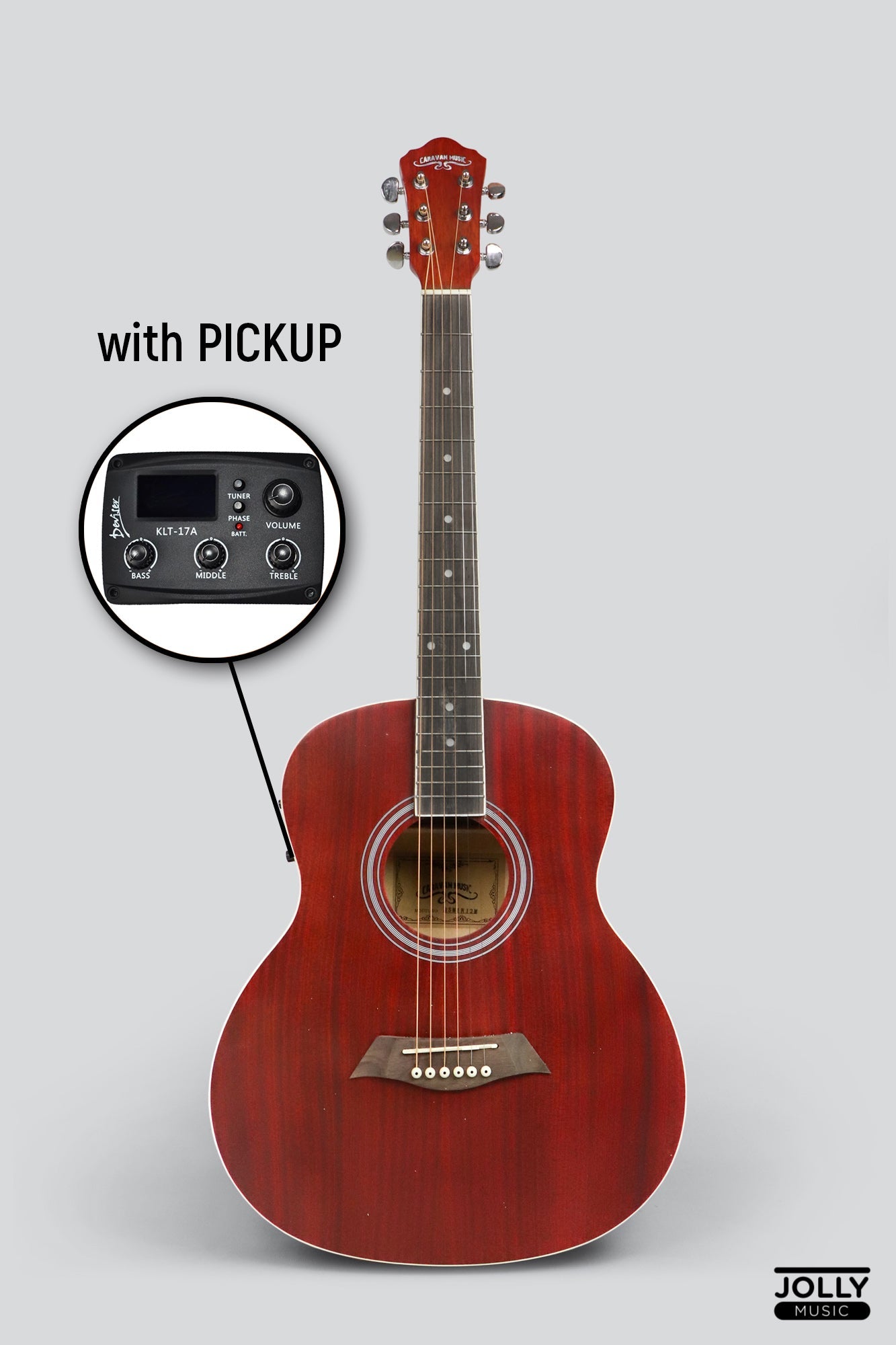 Caravan HS-MINI 2 EQ Travel Baby GS Acoustic Electric Guitar with FREE Gigbag