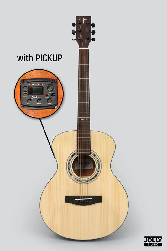 JCraft Troubadour TS-216E Solid Top Grand Symphony Acoustic Guitar with Pickups and Gigbag