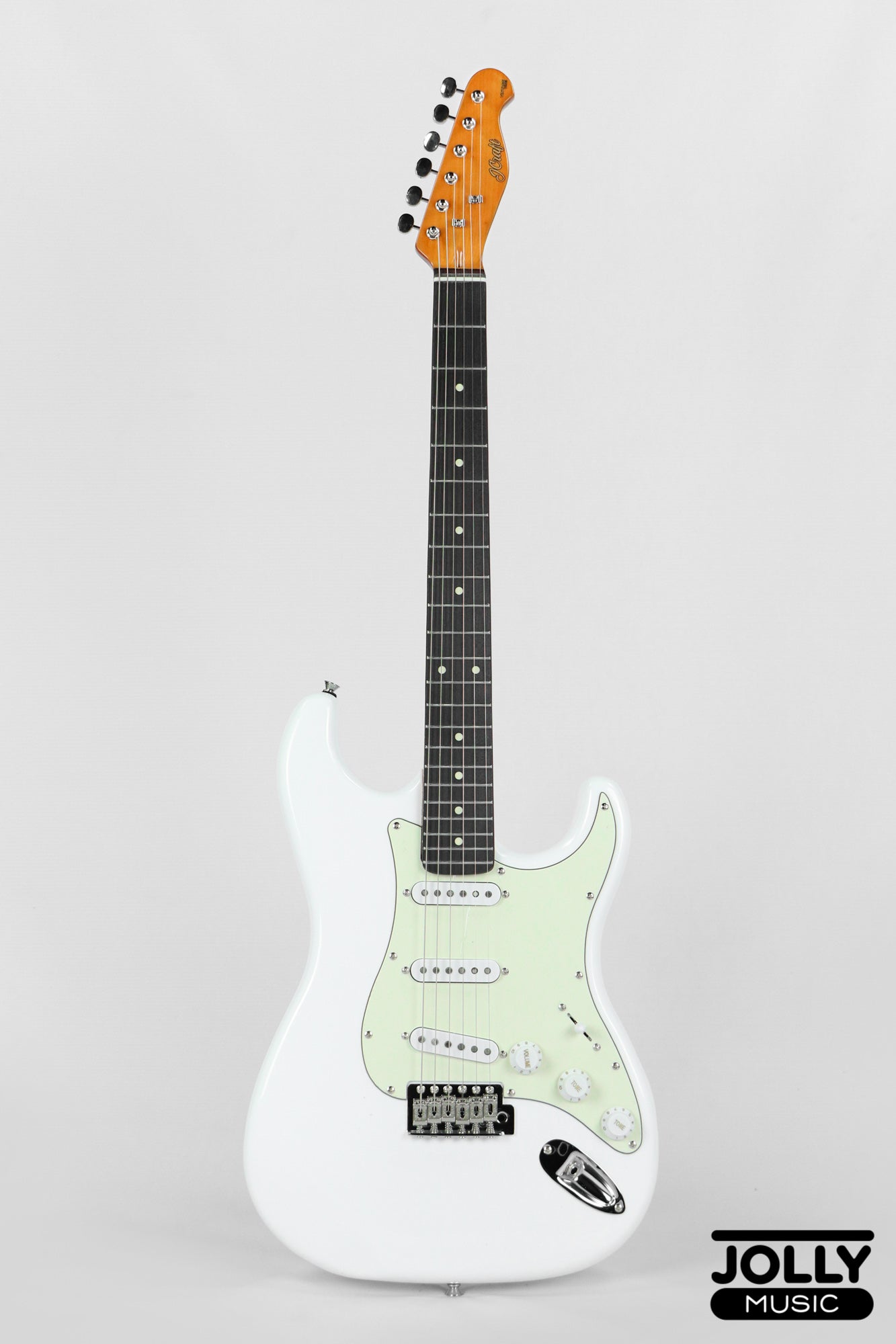JCraft Vintage Series S-3V S-Style Electric Guitar - Olympic White