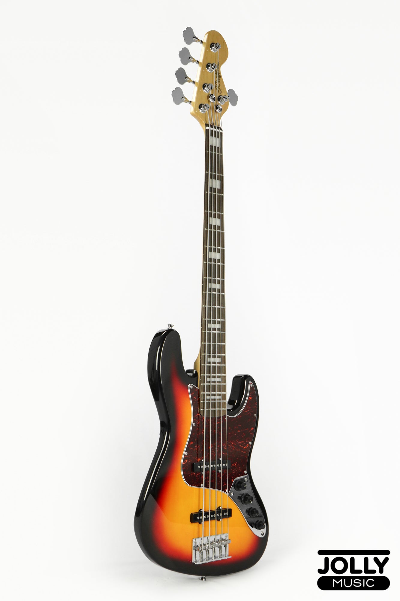 JCraft JB-2A J-Offset 5-String Bass Guitar - Sunburst