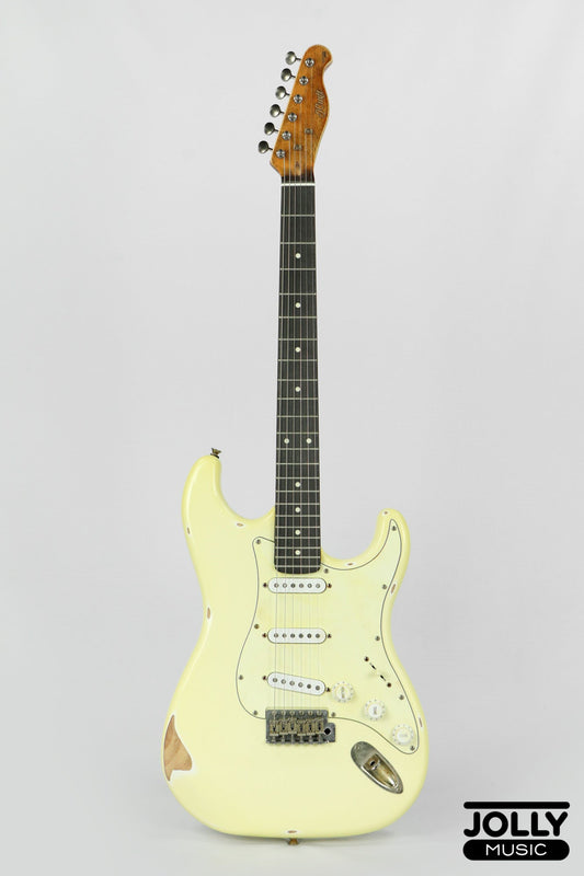 JCraft Vintage Series S-3VC Antique S-Style Electric Guitar Relic - Vintage White