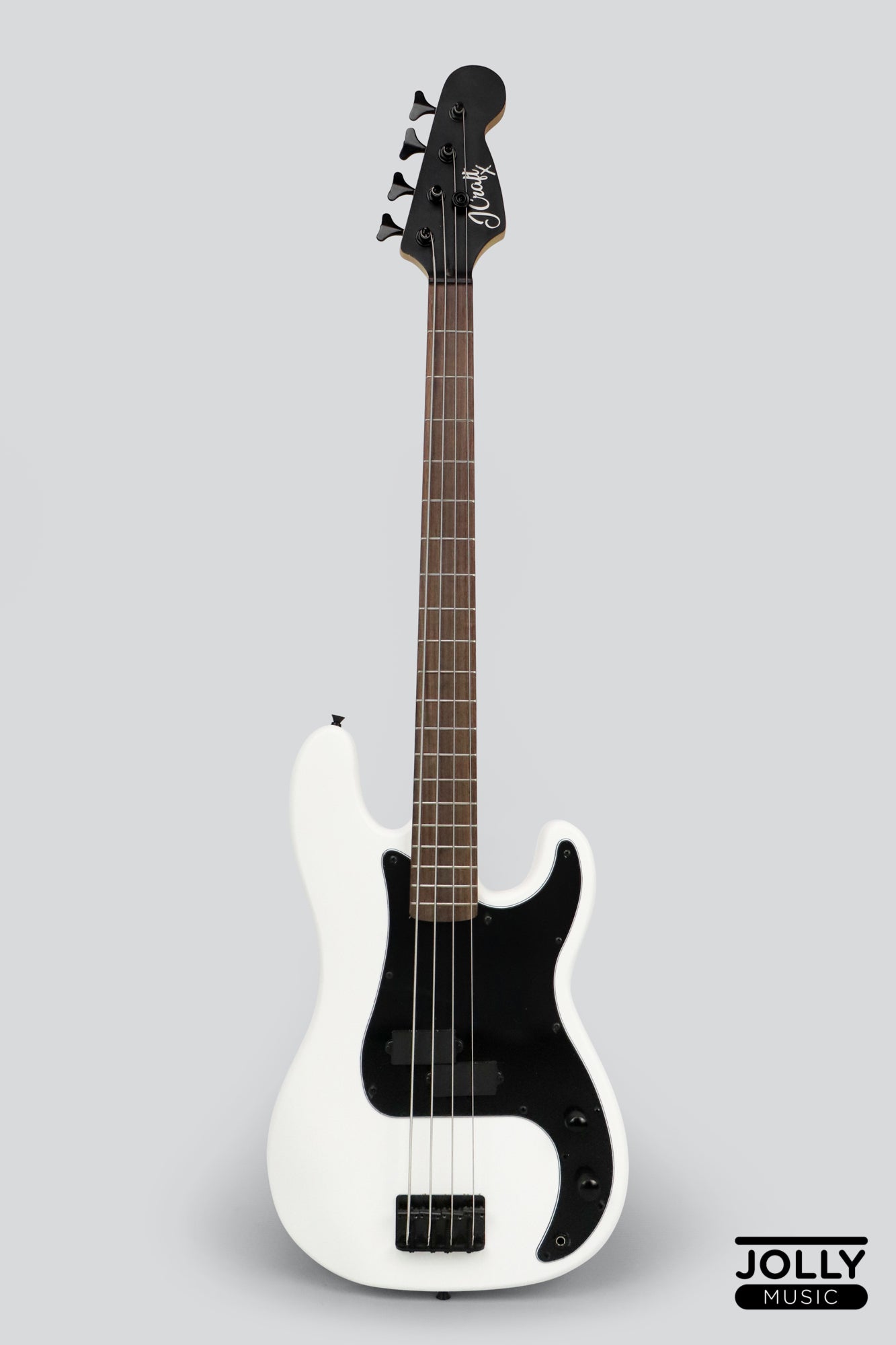 JCraft PBX-1 4-String Electric Bass Guitar with Gigbag - Snow