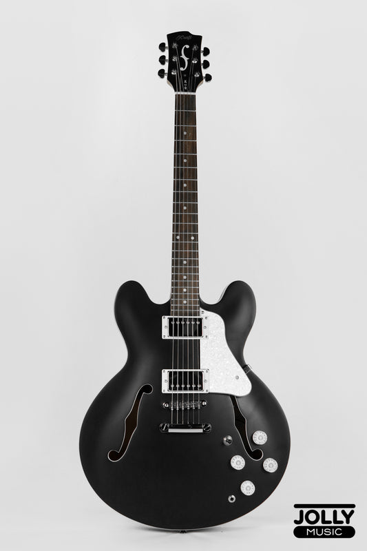 JCraft AR-2 JM Semi-Hollow Electric Guitar - Black
