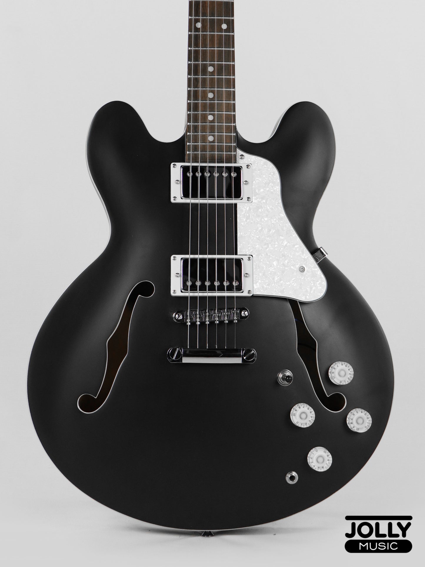 JCraft AR-2 JM Semi-Hollow Electric Guitar - Black