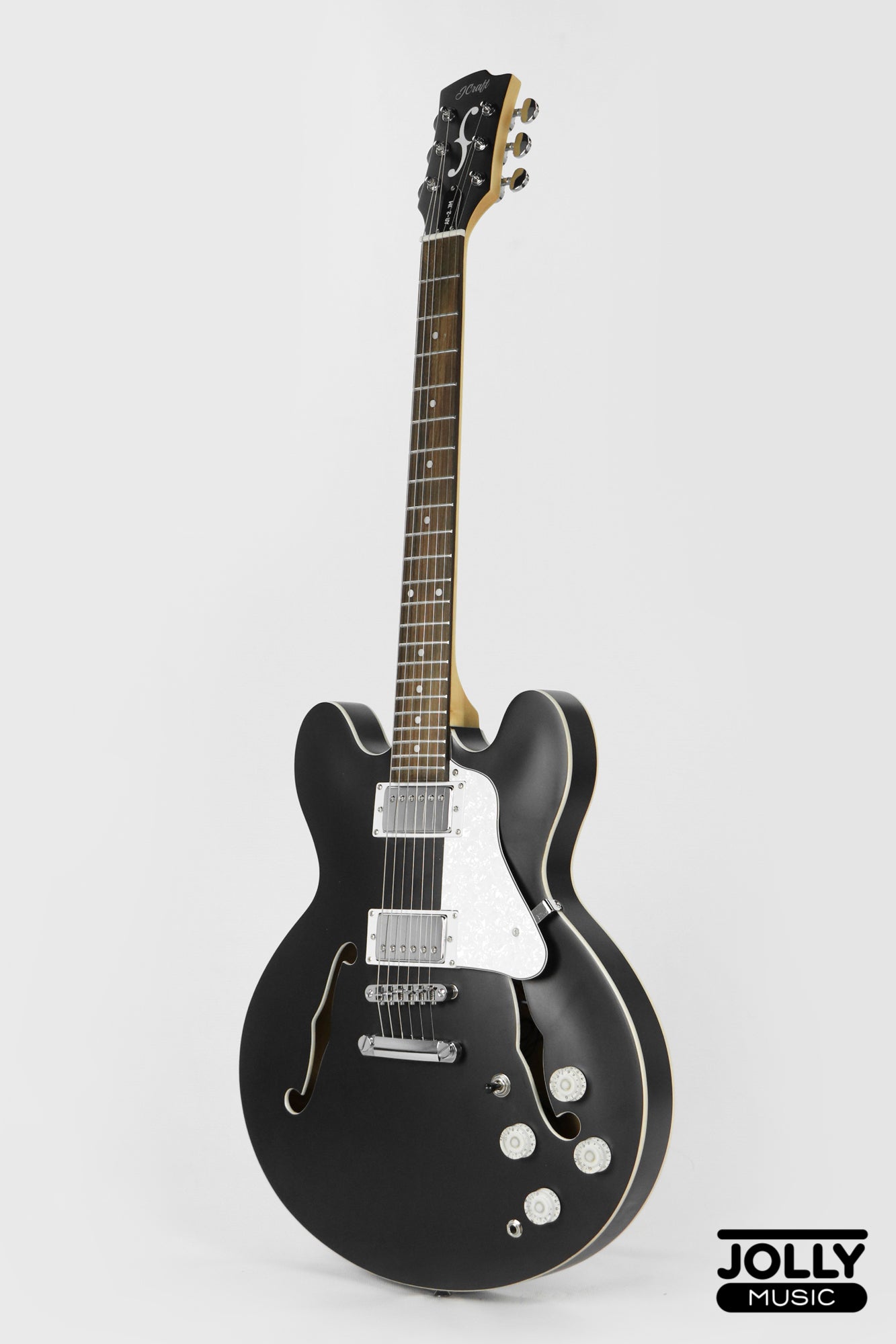 JCraft AR-2 JM Semi-Hollow Electric Guitar - Black