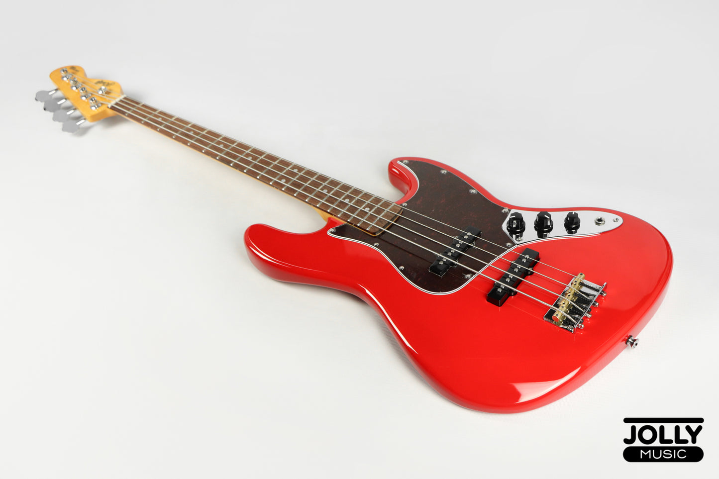 JCraft JB-3V J-Offset 4-String Bass Guitar - Fiesta Red