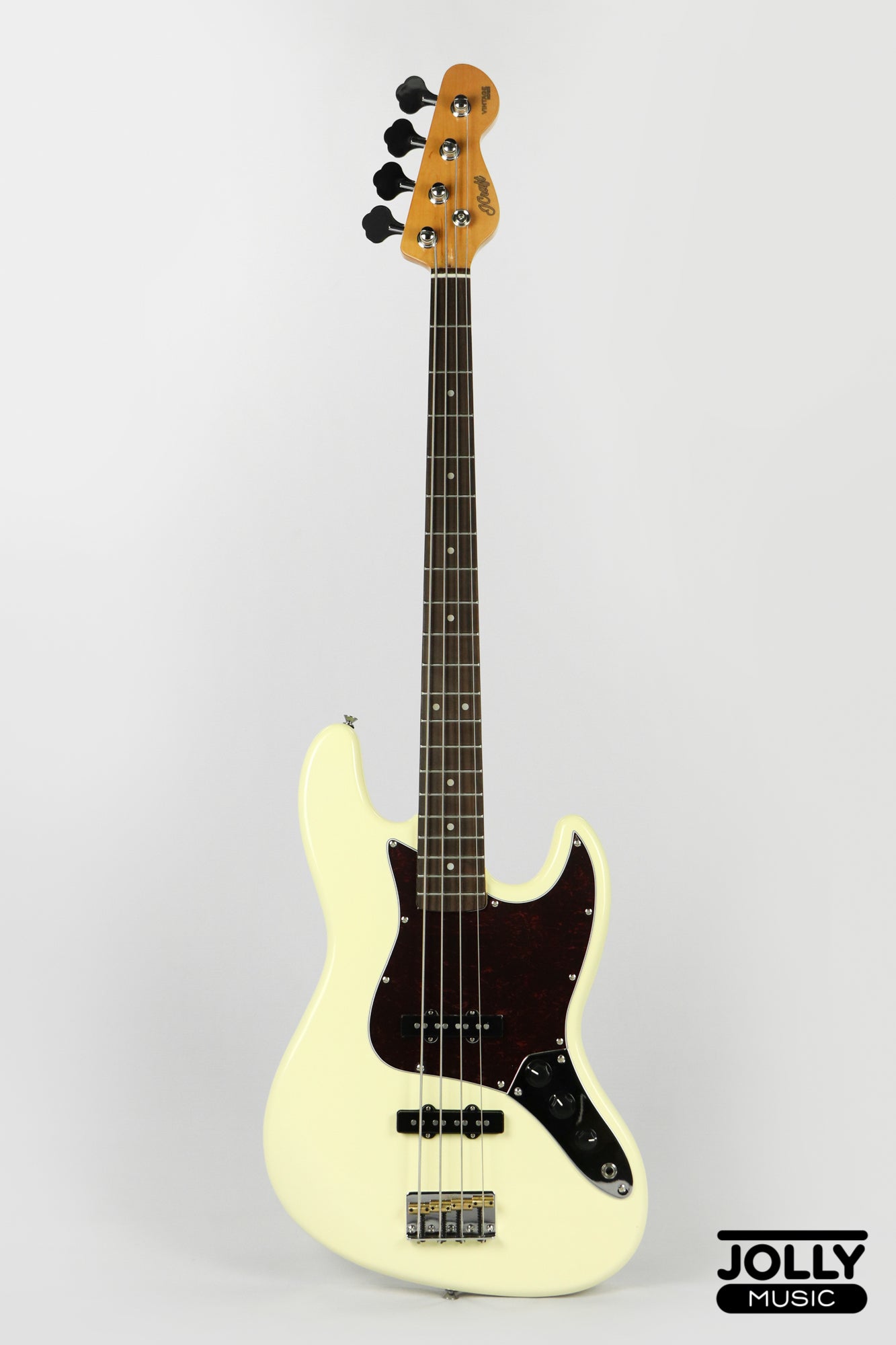 JCraft JB-3V J-Offset 4-String Bass Guitar - Vintage White