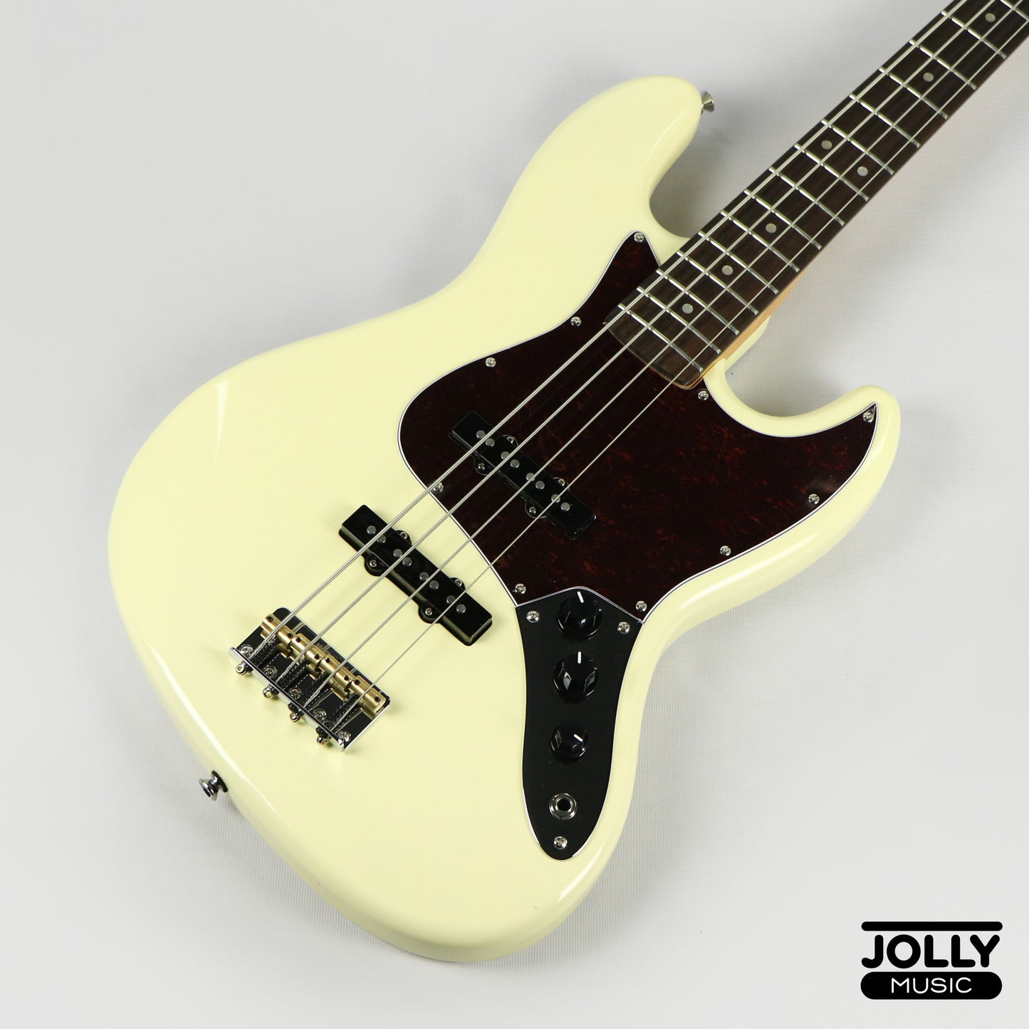 JCraft JB-3V J-Offset 4-String Bass Guitar - Vintage White