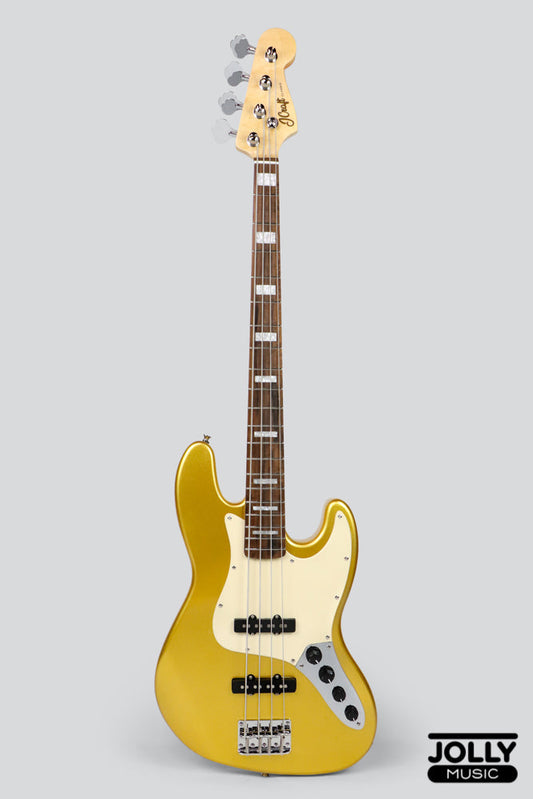 JCraft JB-2A J-Offset 4-String Bass Guitar - Metallic Gold