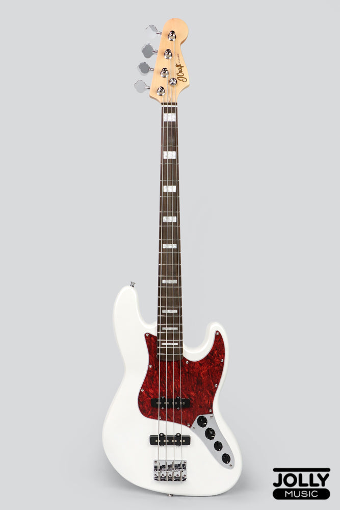 JCraft JB-2A J-Offset 4-String Bass Guitar - Metallic White