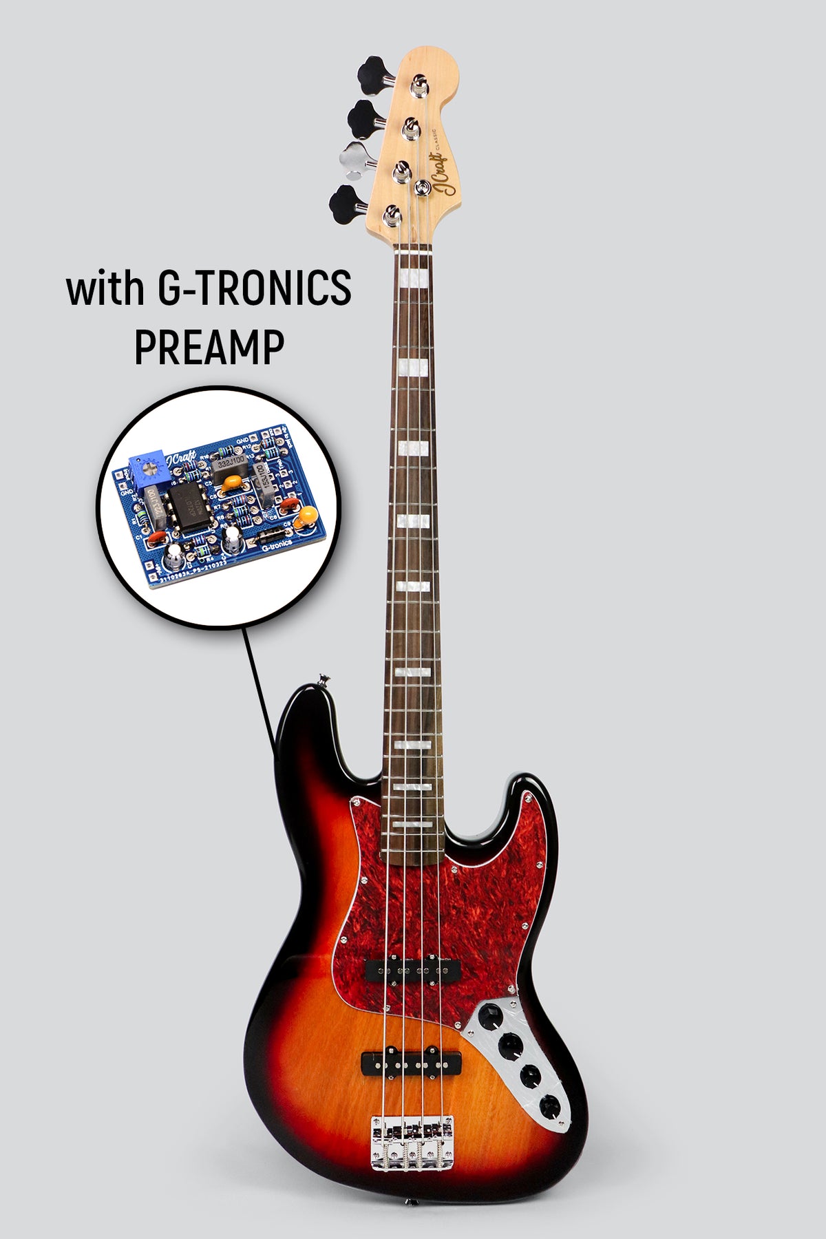 Jguitar Java Features JCraft JB-2A Active J-Offset 4-String Bass Guitar with Gibtronics J-Pr ...
