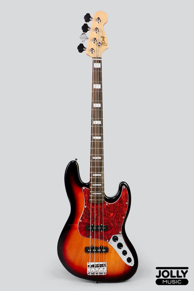 JCraft JB-2A J-Offset 4-String Bass Guitar - Sunburst