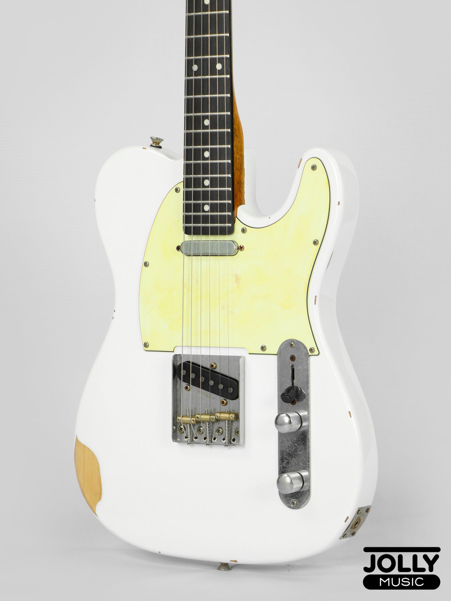 JCraft Vintage Series T-3VC Relic T-Style Electric Guitar - Olympic White