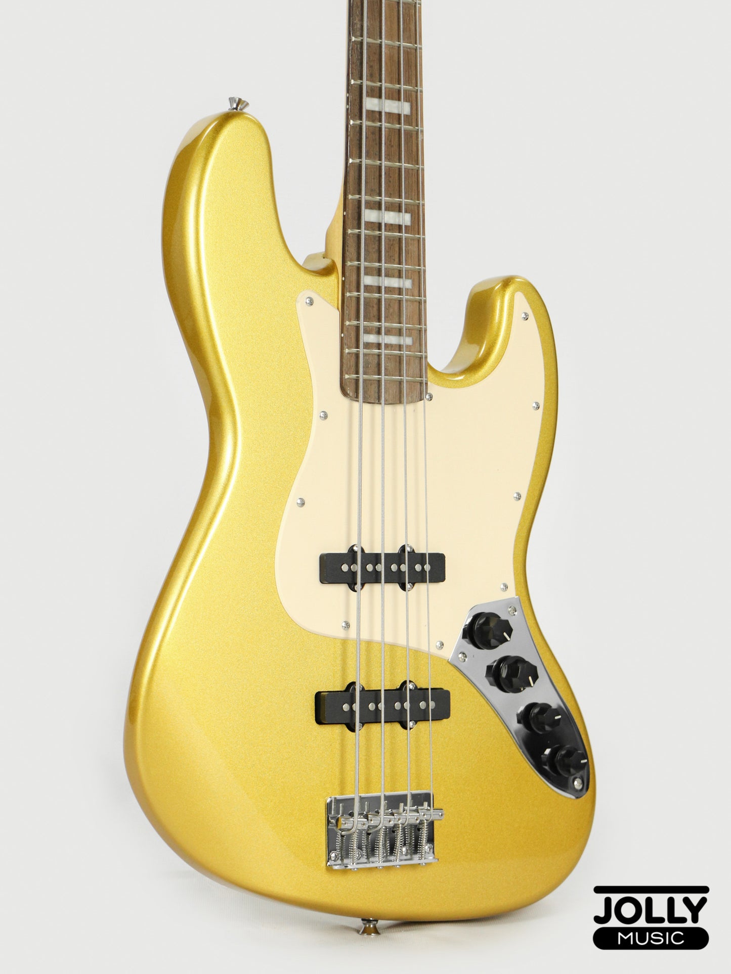 JCraft JB-2A J-Offset 5-String Bass Guitar - Metallic Gold