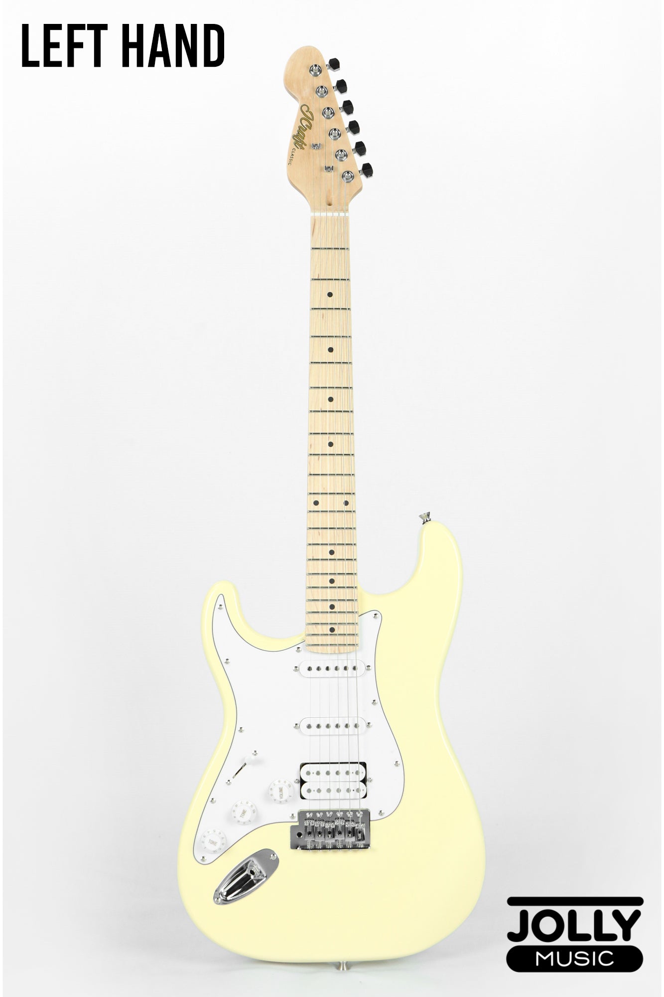 JCraft S-1H LEFT HAND HSS Electric Guitar with Gigbag - Milky White